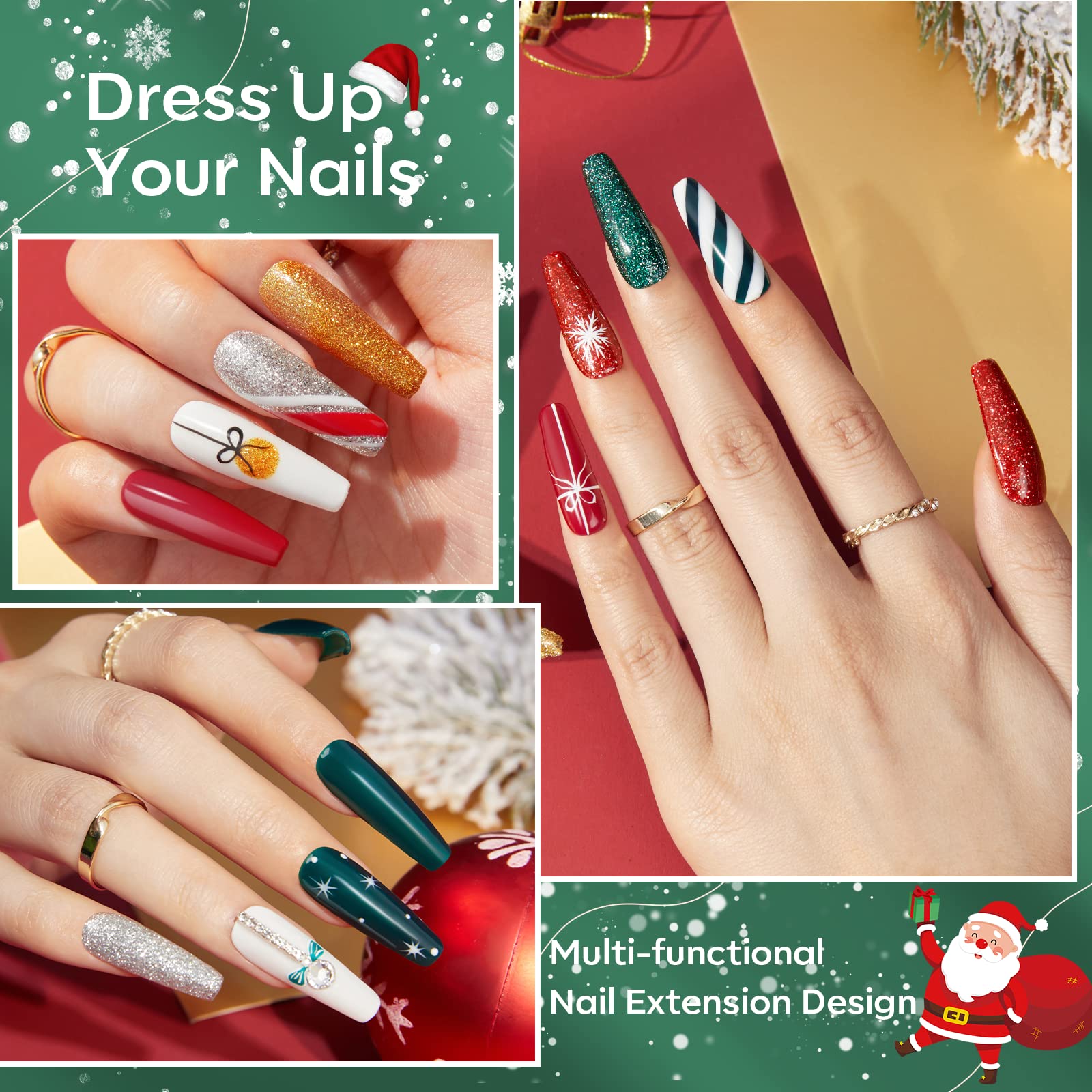 Modelones Christmas Colors Acrylic Powder Kit — 6 Festive Shades (No Lamp Needed)