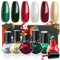 Modelones Christmas Nail Polish Set – 6 Colors Quick-Dry Mini Kit