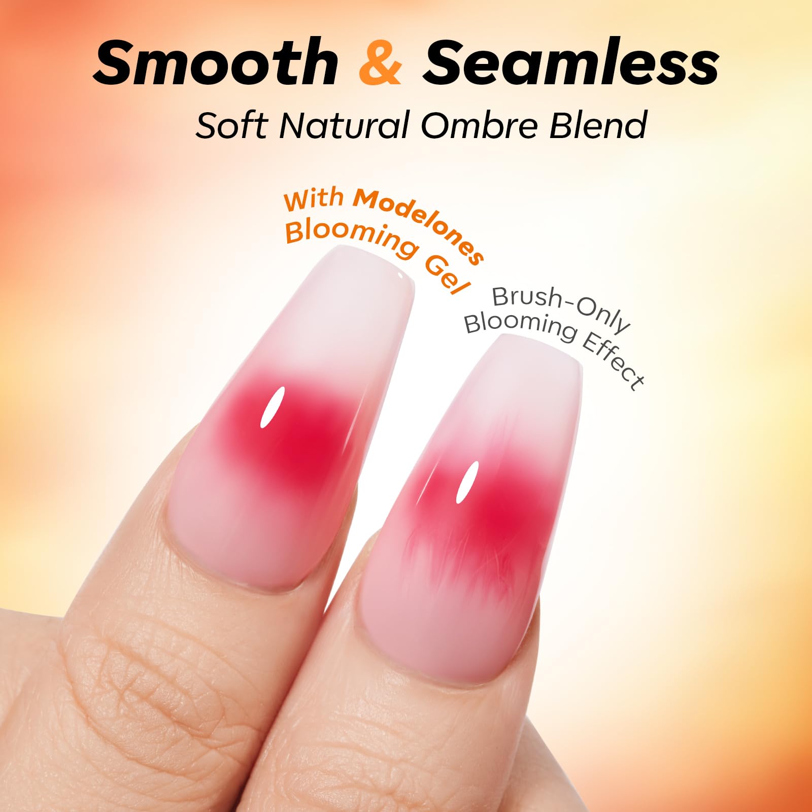 modelones Gel Top Coat & Blooming Set – 15ml, 3-Piece Nail Art Kit
