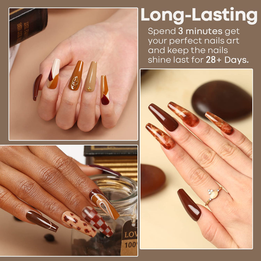 Modelones Gel Nail Polish Set – 6-Color Autumn & Winter Neutral Gel Polishes | Soak-Off
