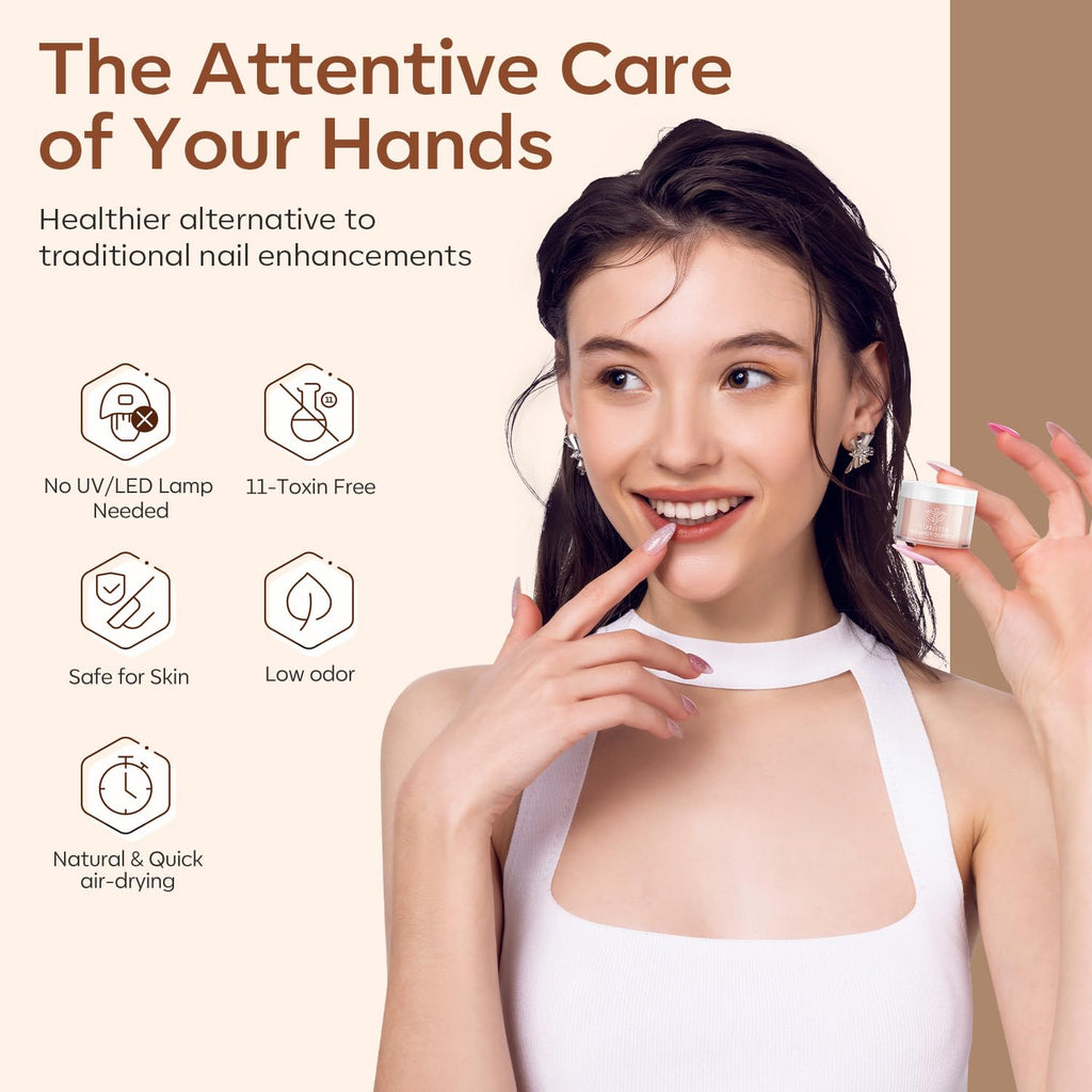 Modelones Acrylic Powder Kit – 6 Nude Colors for Everyday Nails (No Lamp)