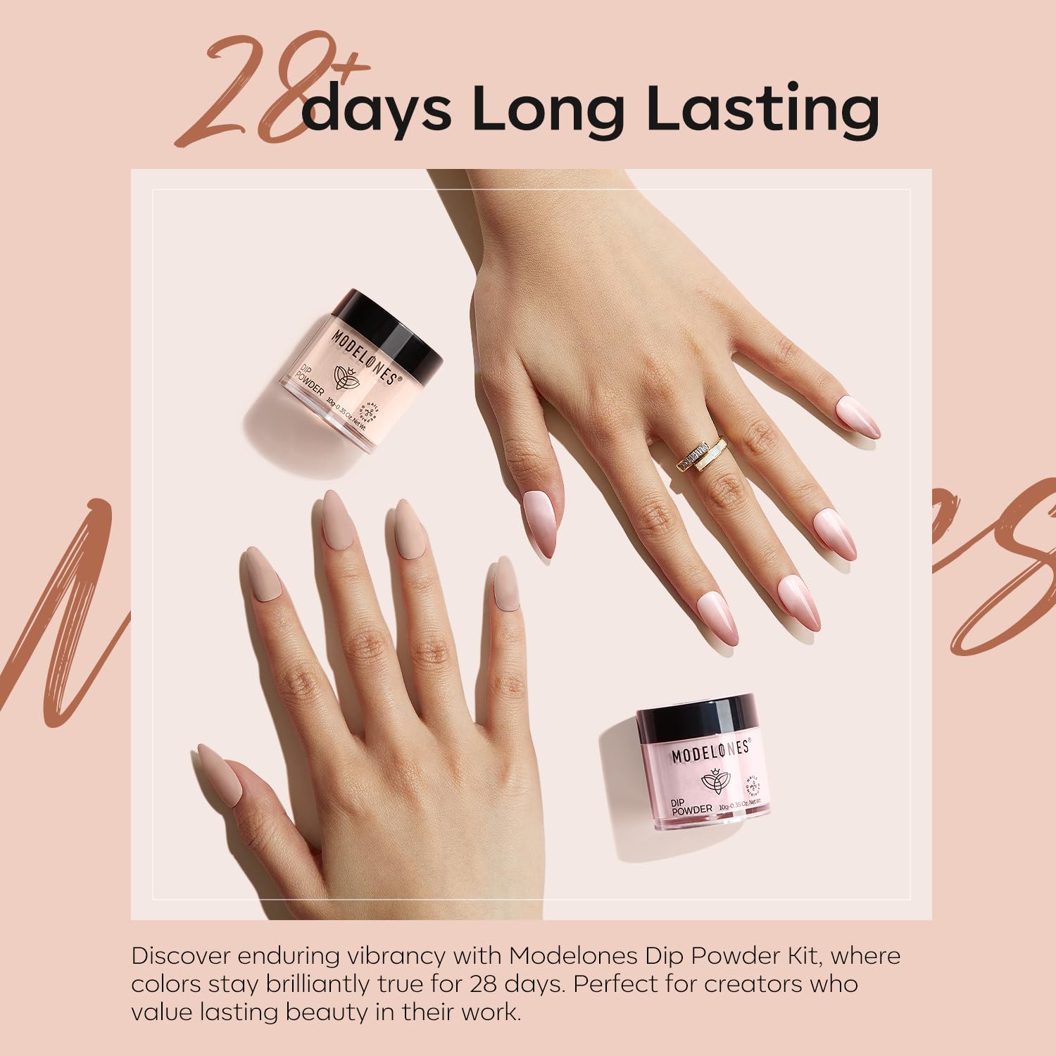 Modelones Nude Dip Powder Nail Kit — 4 Colors, No Lamp Needed, Complete DIY French Nail Starter Set