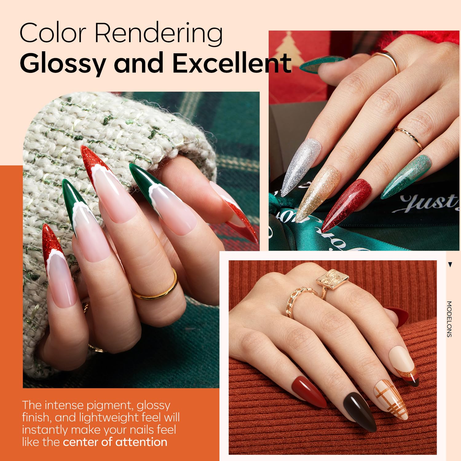 Modelones Christmas Dip Powder Nail Kit – 20 Colors, No Lamp, Starter Set