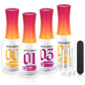 Modelones Dip Powder Liquid Set 4+4 – Base Coat, Top Coat, Activator & Brush Saver