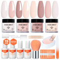 Modelones Dip Powder Nail Kit – 4-Color Nude Pink Glitter Set with Liquid & Tools, No Lamp Needed, DIY Home Manicure