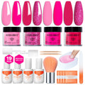 Modelones Dip Powder Nail Kit — 4 Colors Hot Pink, Red, Rose, Glitter Rose; No Lamp Needed