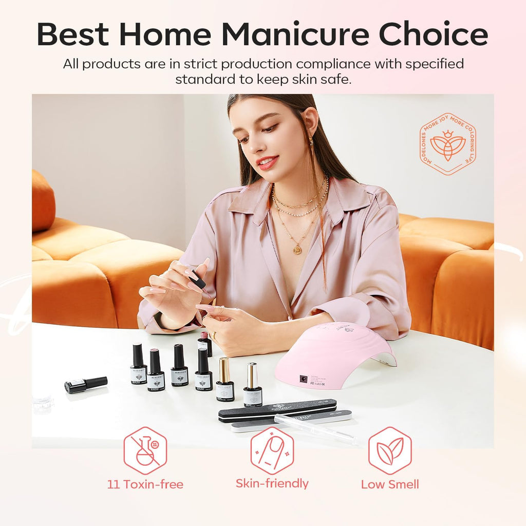 Modelones Cat Eye Gel Nail Polish Set — Holographic Glitter, 6 Colors + Magnet