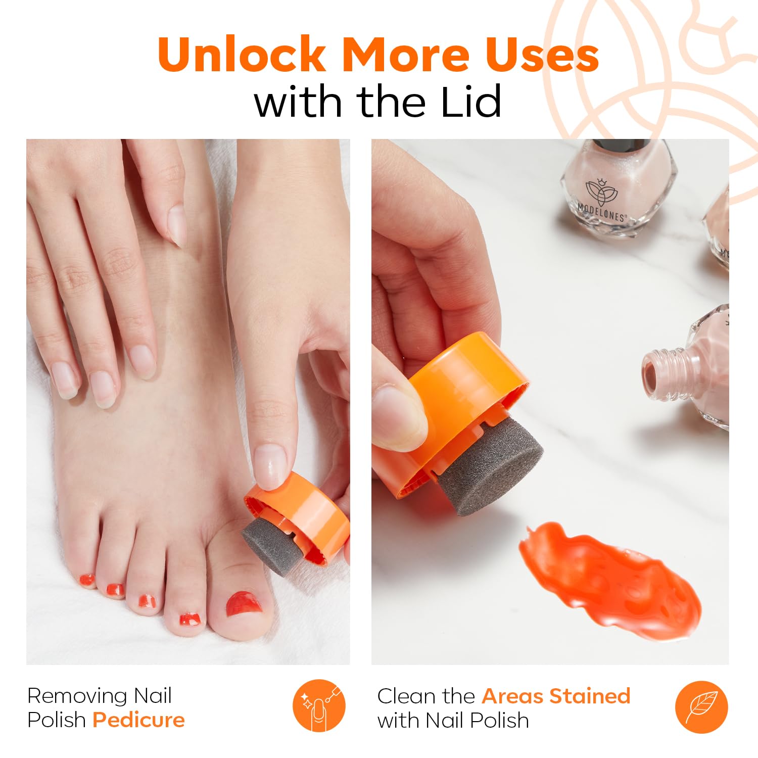 Modelones Acetone-Free Nail Polish Remover Pot with Jojoba Oil – Gentle & Non-Drying