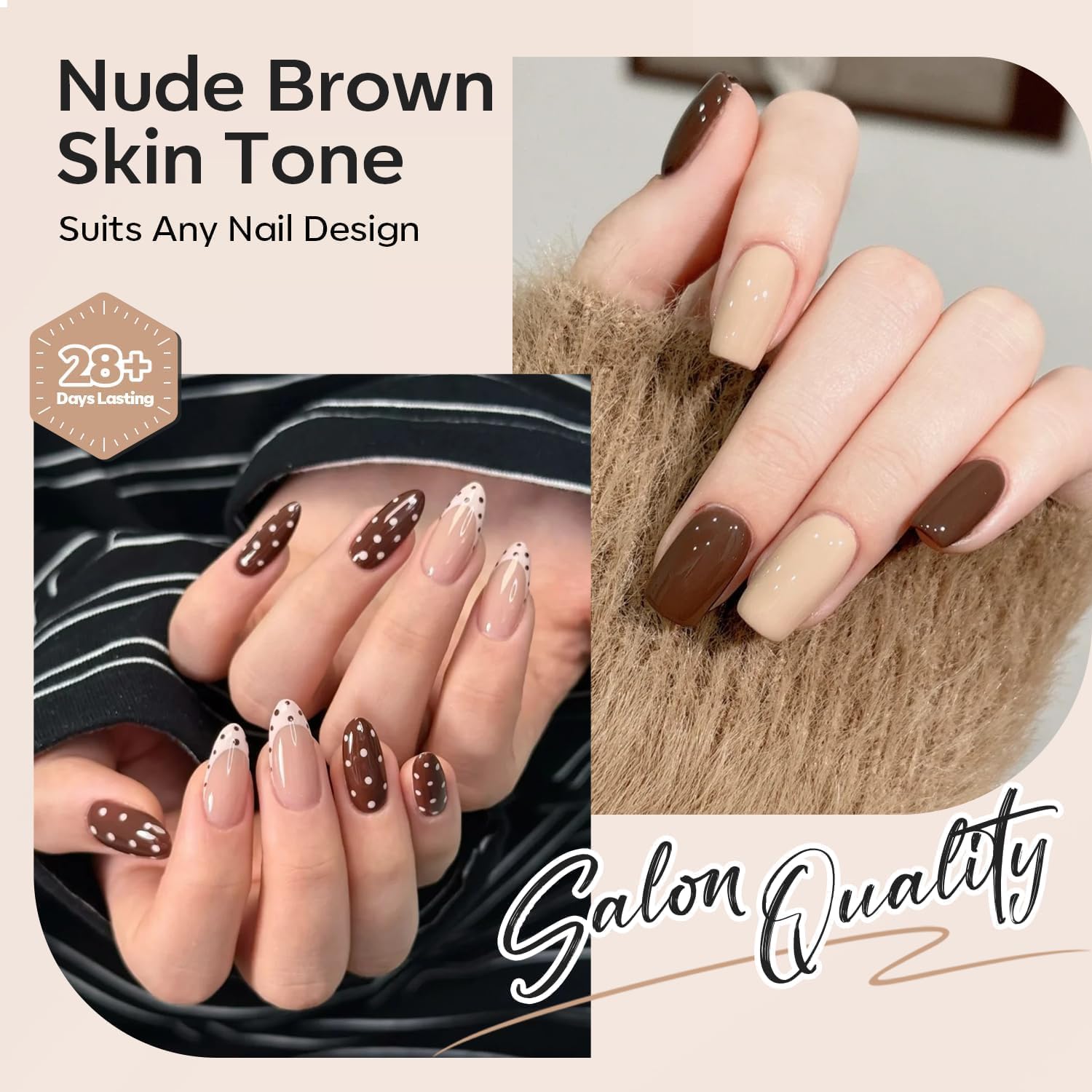 Modelones Hema Free Gel Nail Polish Set — 6 Nude Shades for All Skin Tones