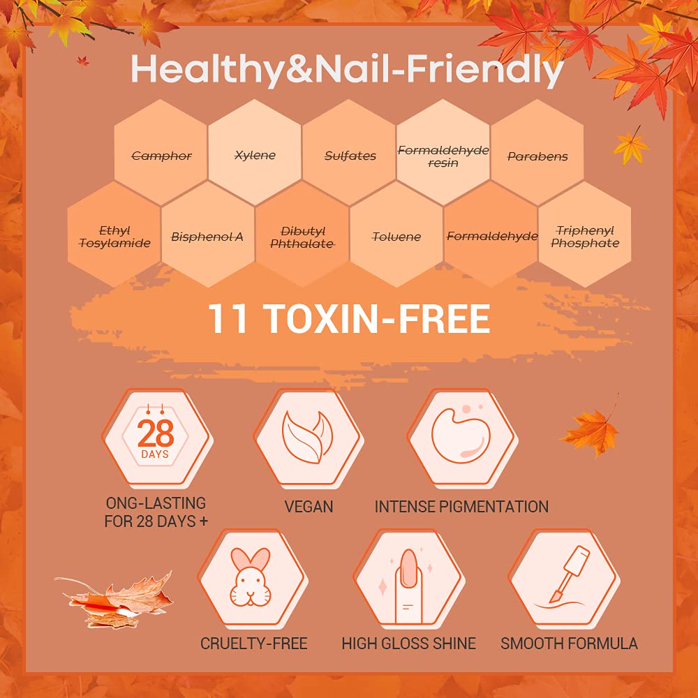 Modelones 20 Colors Gel Nail Polish Kit – Fall/Winter Set with Glitter, Glossy & Matte Top Coats, No-Wipe Base, DIY Manicure at Home