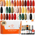 Modelones 24PCS Gel Nail Polish Set – Fall/Winter Cat Eye & Top Coats