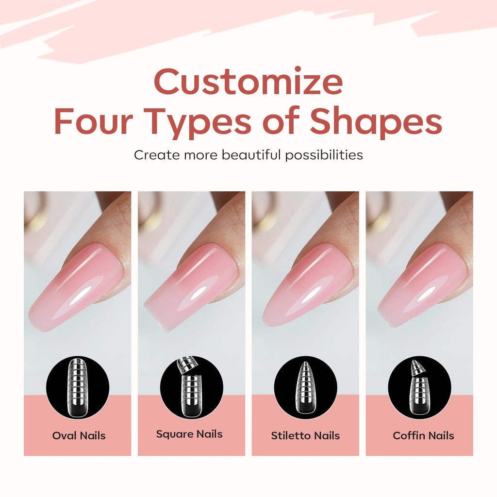 Modelones Poly Gel Nail Kit – 6 Colors + 8W Lamp for DIY Gel Nails at Home