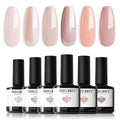 Modelones Gel Nail Polish Set — 6 Neutral Nude Colors | Soak-Off, Long-Lasting Shine