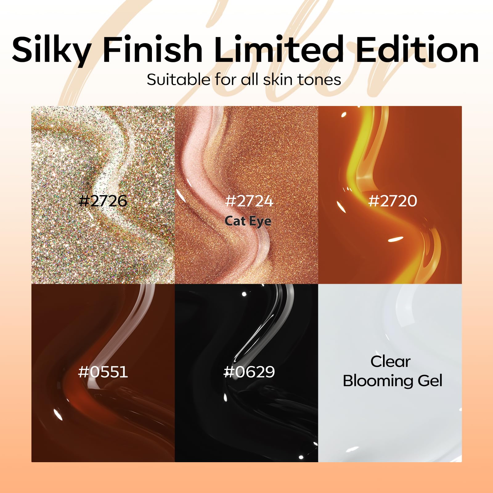 Modelones Gel Nail Polish Set – 6 Colors, Magnet & Liner Pen (Leopard Theme)