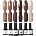 Modelones Gel Nail Polish Set – 6-Color Autumn & Winter Neutral Gel Polishes | Soak-Off
