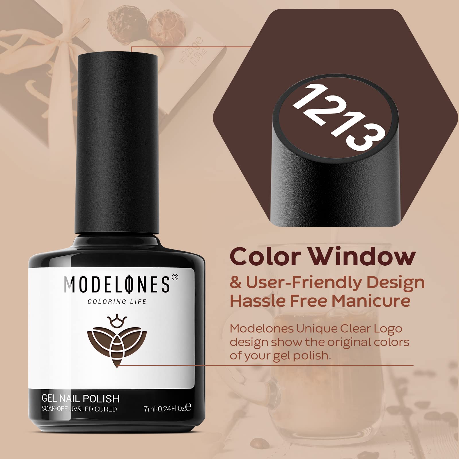 Modelones Gel Nail Polish Set – 6-Color Autumn & Winter Neutral Gel Polishes | Soak-Off