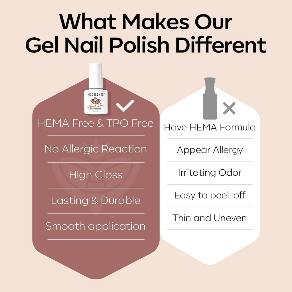 Modelones Hema Free Gel Nail Polish Set — 6 Nude Shades for All Skin Tones