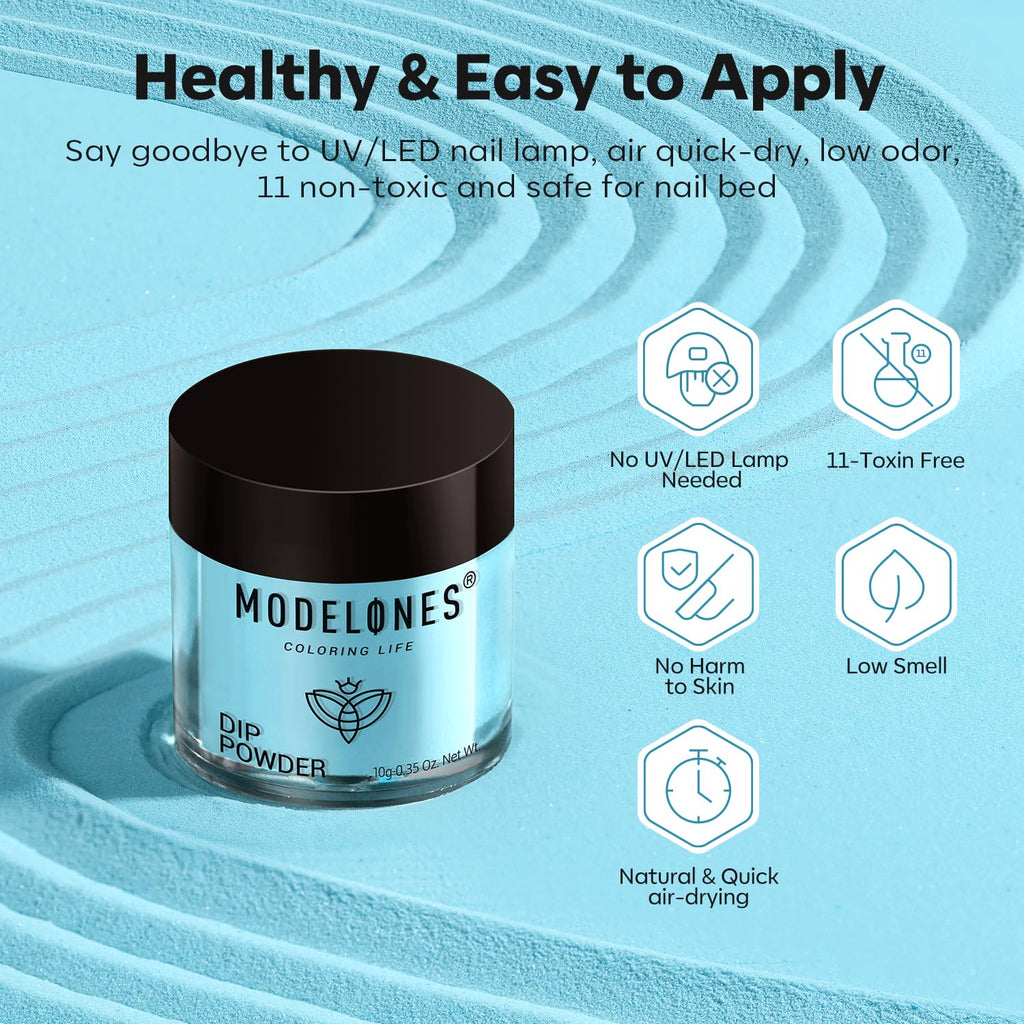 Modelones Dip Powder Nail Kit – 4 Colors, No Lamp Needed, Complete Starter