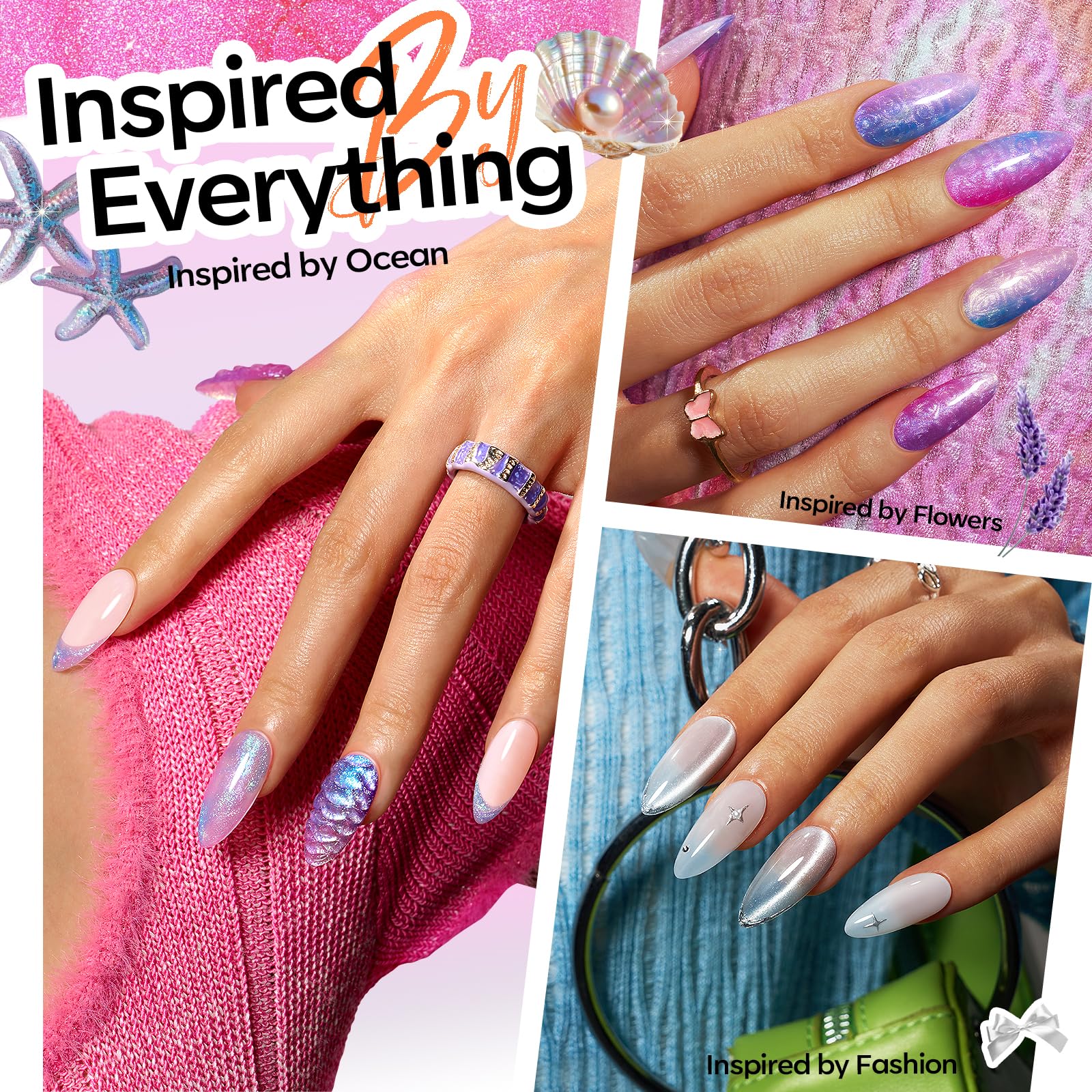 Modelones 32-Color Gel Nail Polish Set with Cat Eye & Magnet – No-Wipe Base & Top Coats