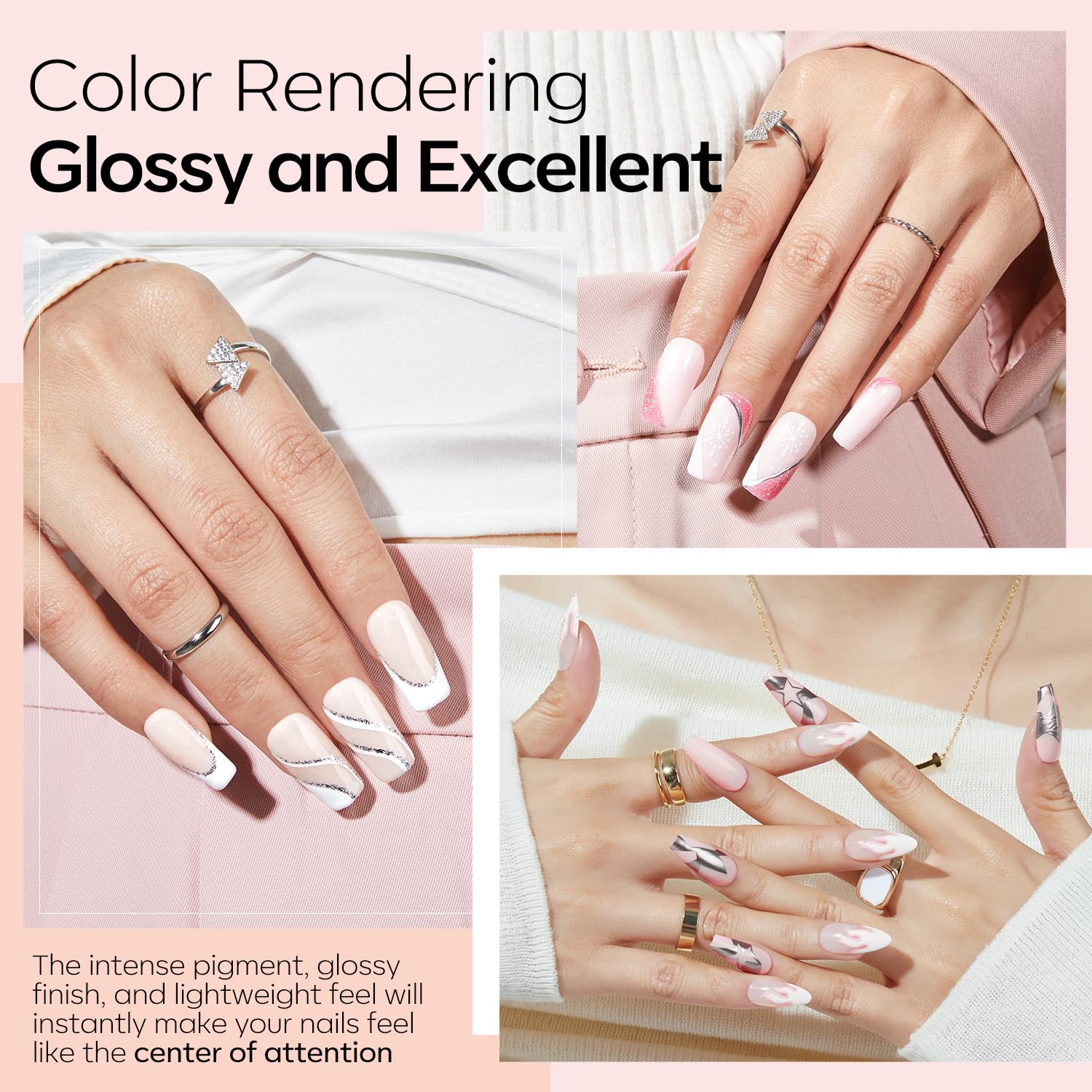 Modelones Pink Dip Powder Nail Kit – 4 Colors, No Lamp Needed, DIY French Nails at Home