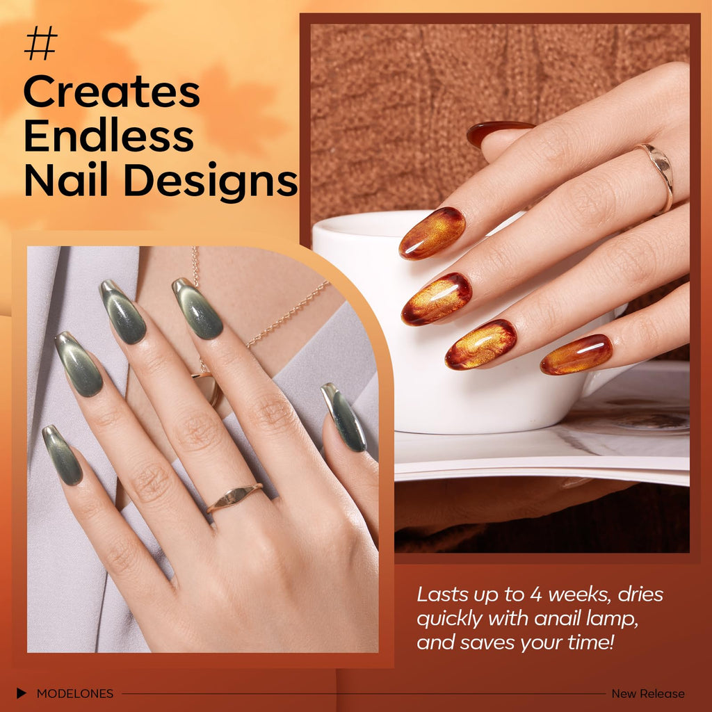 Modelones Fall Gel Nail Polish Kit — 32-Piece, 28 Colors + 4 Top Coats