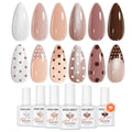 Modelones Hema Free Gel Nail Polish Set — 6 Nude Shades for All Skin Tones