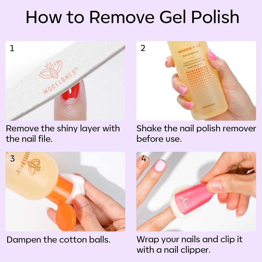 Modelones Acetone Nail Polish Remover with Jojoba Oil – 8 oz Lavender