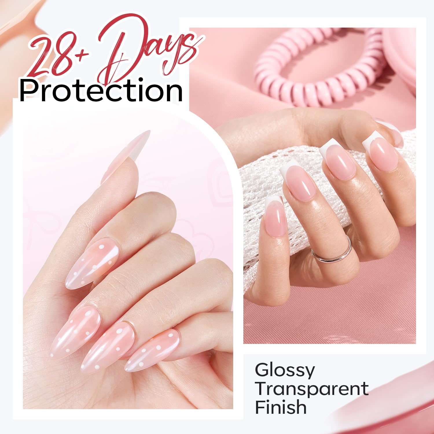 modelones Rubber Base Builder Nail Gel Polish — 6-in-1 Strengthener & Extension (6-Color Set)