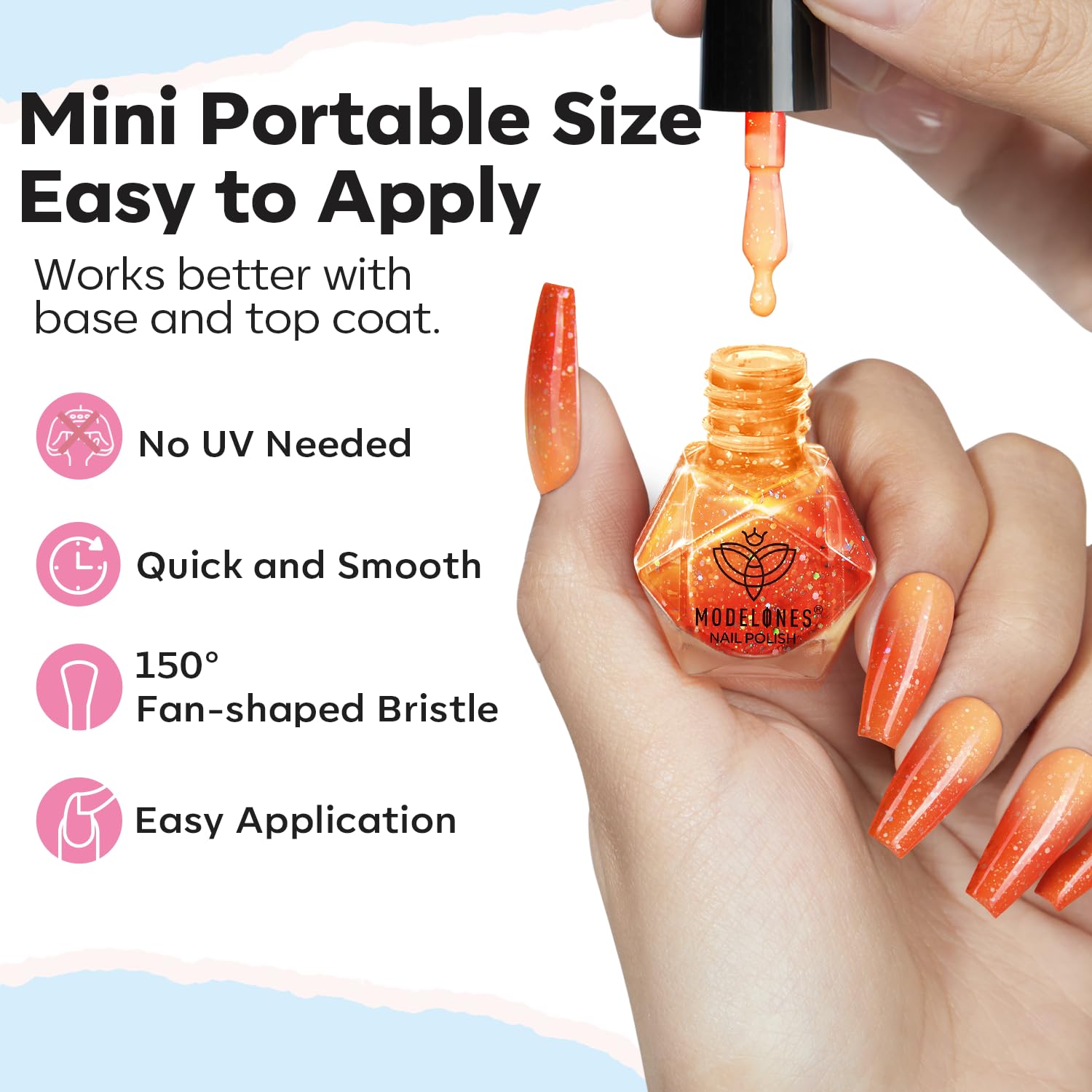 Modelones Color Changing Nail Polish Set – 6 Mood Colors, Quick Dry, Ombre