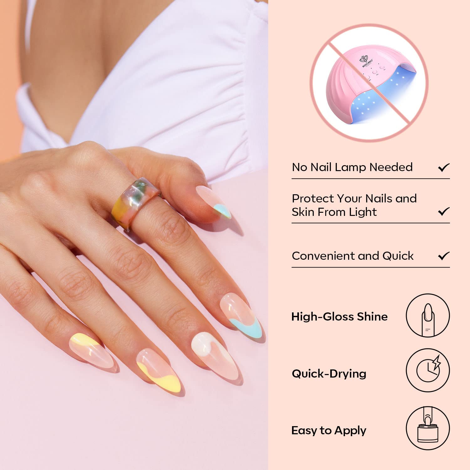 Modelones Translucent Nude Dip Powder – 1 oz, No Lamp Cure, Long-Lasting Nail Art