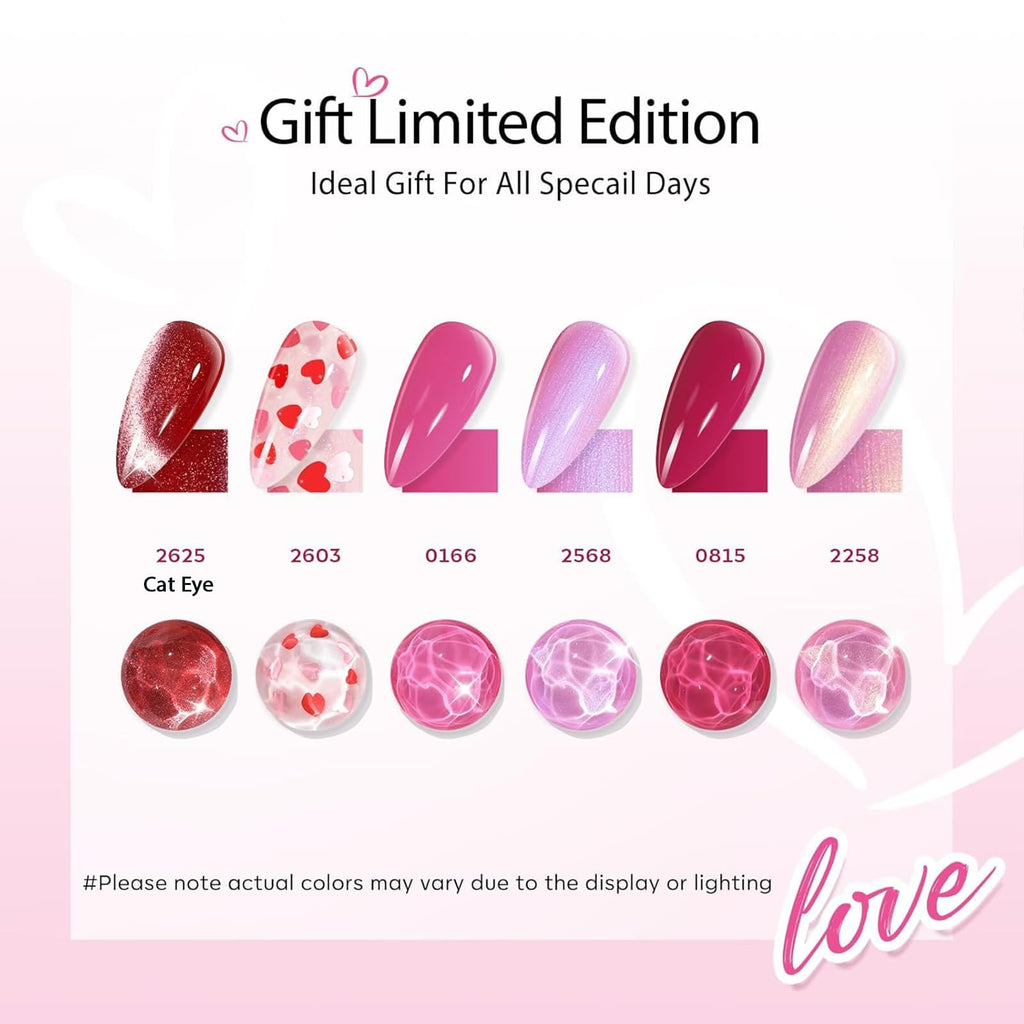 Modelones Gel Nail Polish Set – 6 Cat Eye Colors with Magnet & Wooden Pen