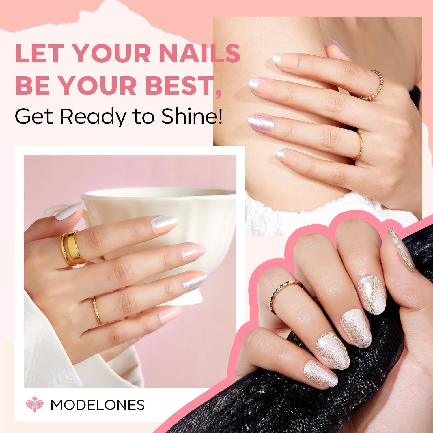 Modelones Nail Polish Set — 6 Neutral Nude Pink Shades, Quick Dry & Long-Lasting
