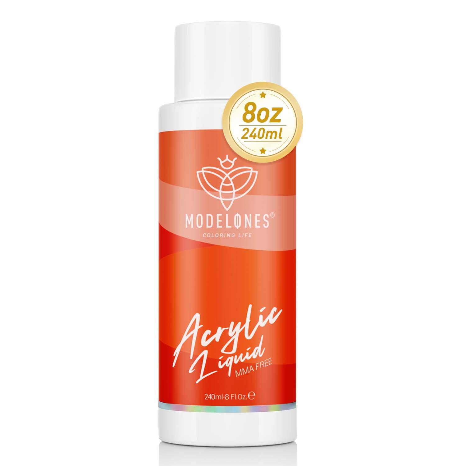 Modelones 8 oz Monomer Liquid – MMA-Free, Non-Yellowing Acrylic Nail Liquid (240ml)
