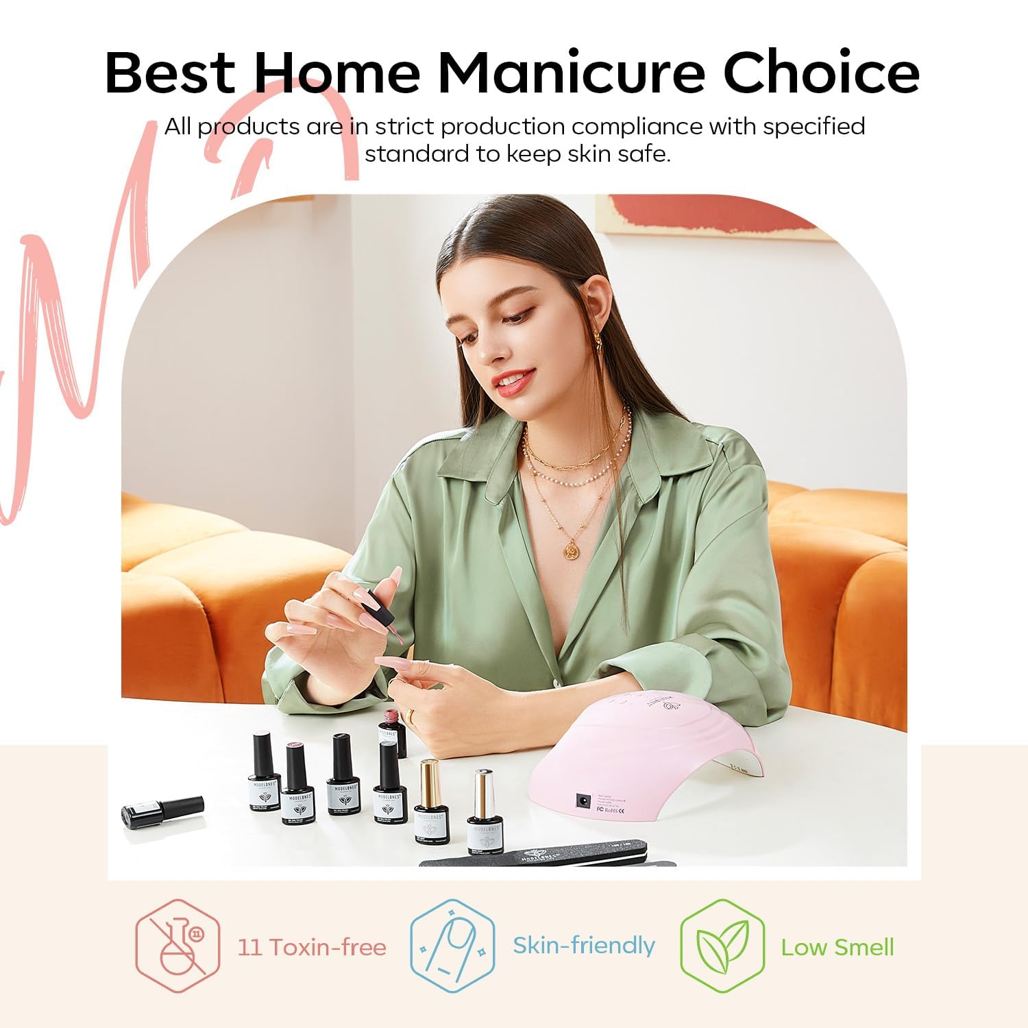 Modelones 32-Piece Gel Nail Polish Set – 28 Colors with No-Wipe Base, Glitter, Glossy & Matte Top Coats | Soak-Off LED Nail Kit at Home
