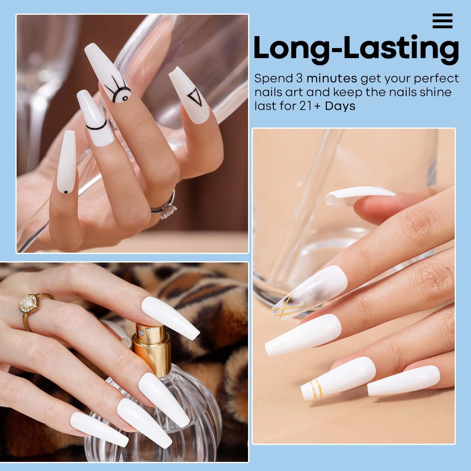 Modelones Dip Powder White – No Lamp Cure, 1 oz, Long-Lasting French Nail Art at Home