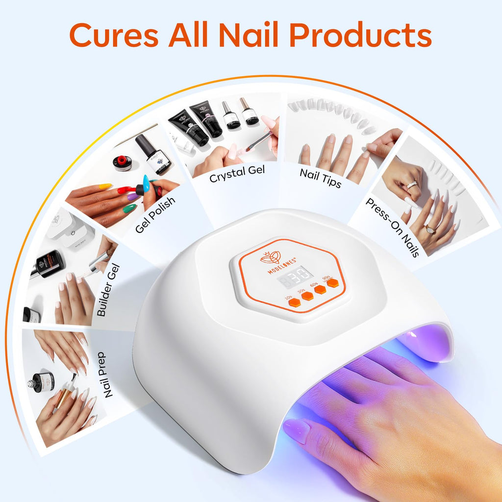 Modelones UV LED Nail Lamp – Fast Gel Nail Curing, 4 Timer Auto Sensor