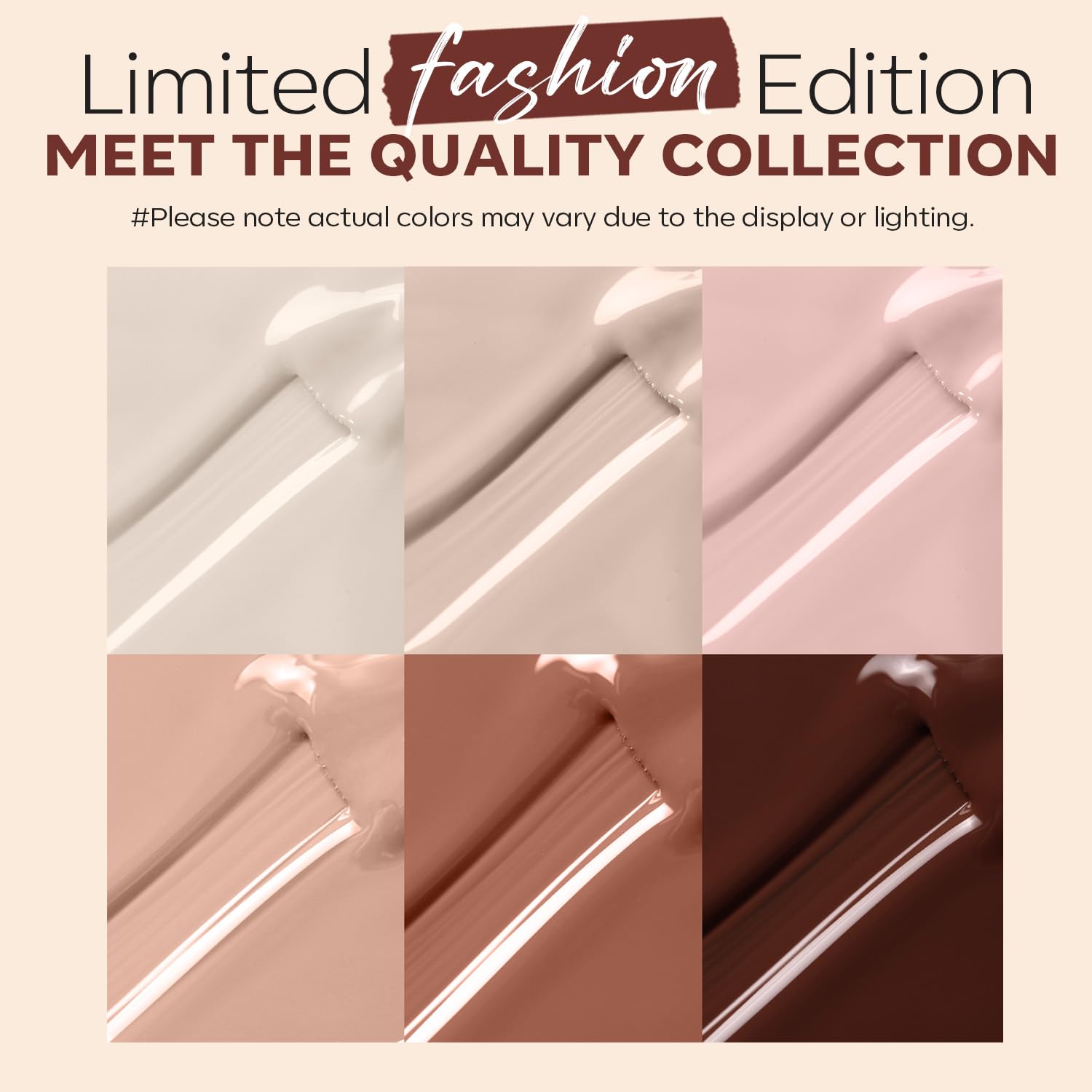 modelones Nail Polish Set – 6 Nude Tones, Quick-Dry Mini Polishes for Home Manicure