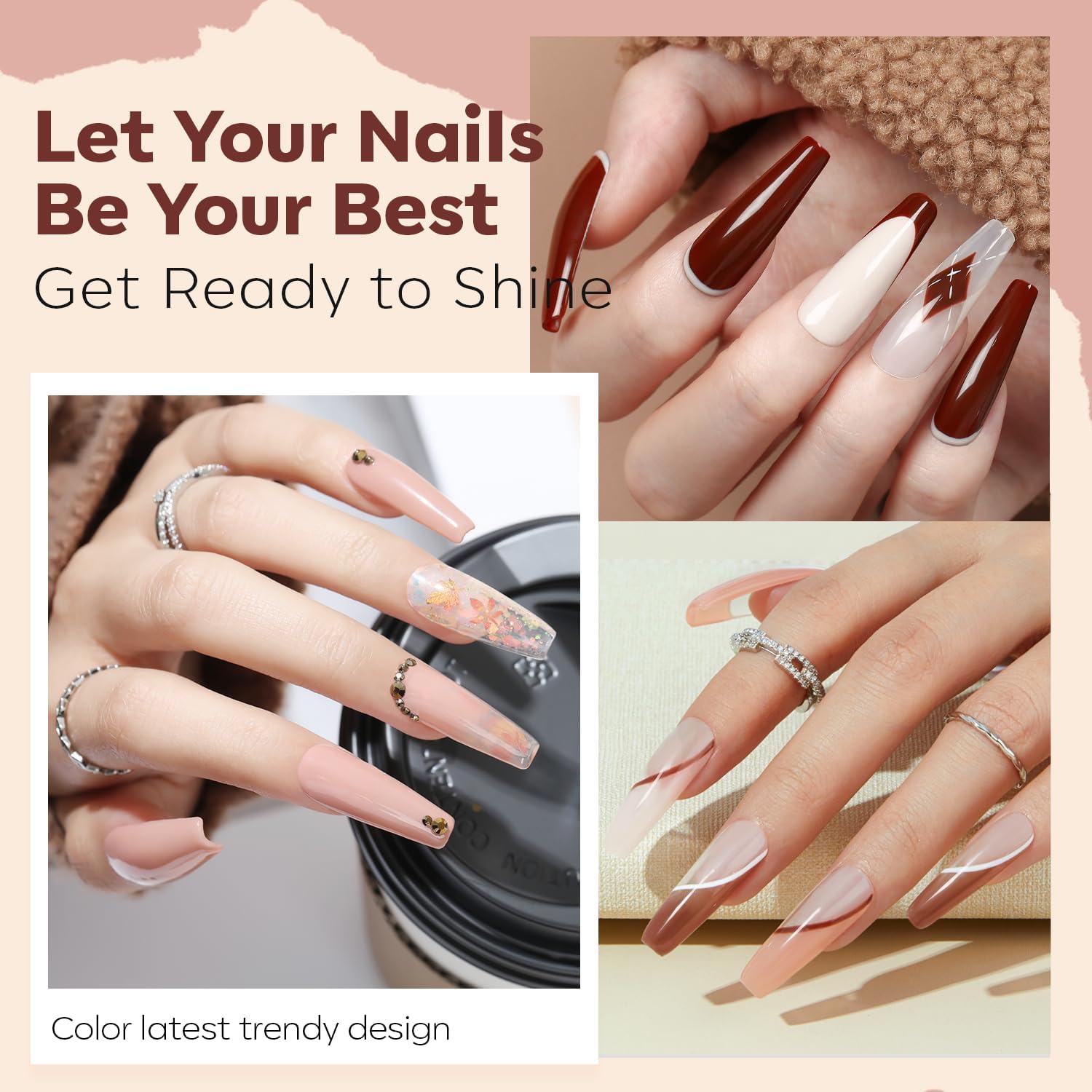 modelones Nail Polish Set – 6 Nude Tones, Quick-Dry Mini Polishes for Home Manicure