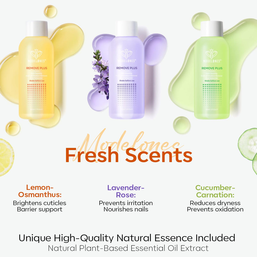 Modelones Nail Polish Remover Set with Jojoba Oil – 3 × 2oz Acetone Gel Remover