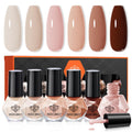 modelones Nail Polish Set – 6 Nude Tones, Quick-Dry Mini Polishes for Home Manicure