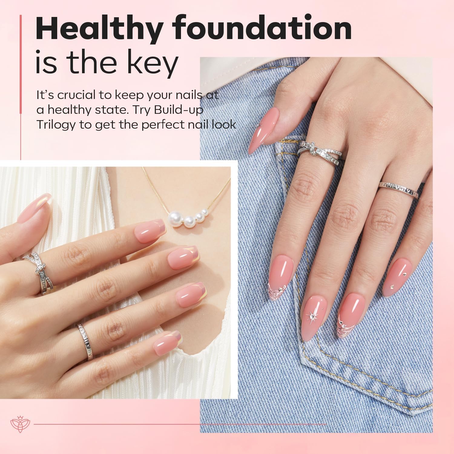Modelones Builder Nail Gel with Dehydrator & Primer – 3-Piece 10ml Nude Pink Thickening Set