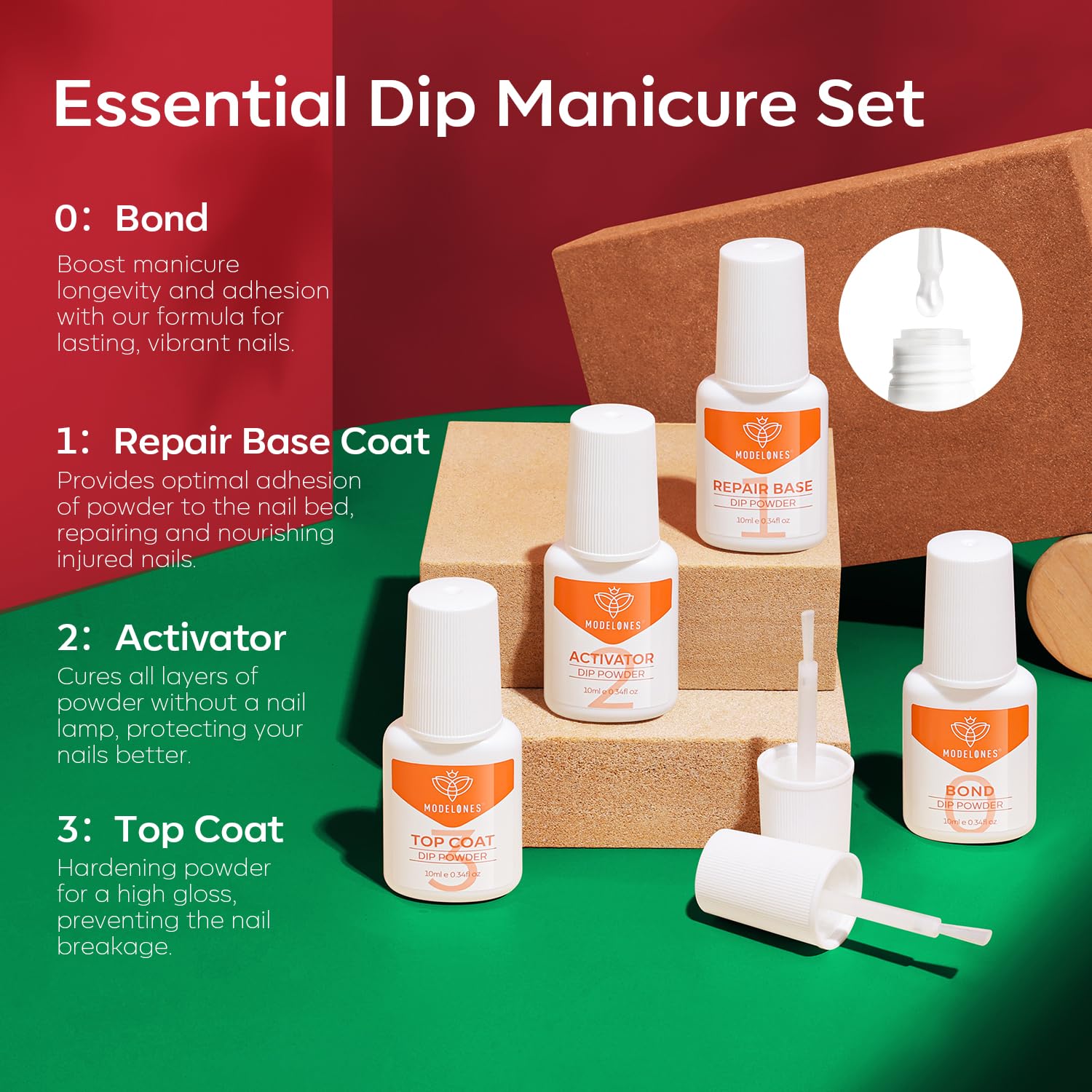 Modelones Christmas Dip Powder Nail Kit – 20 Colors, No Lamp, Starter Set
