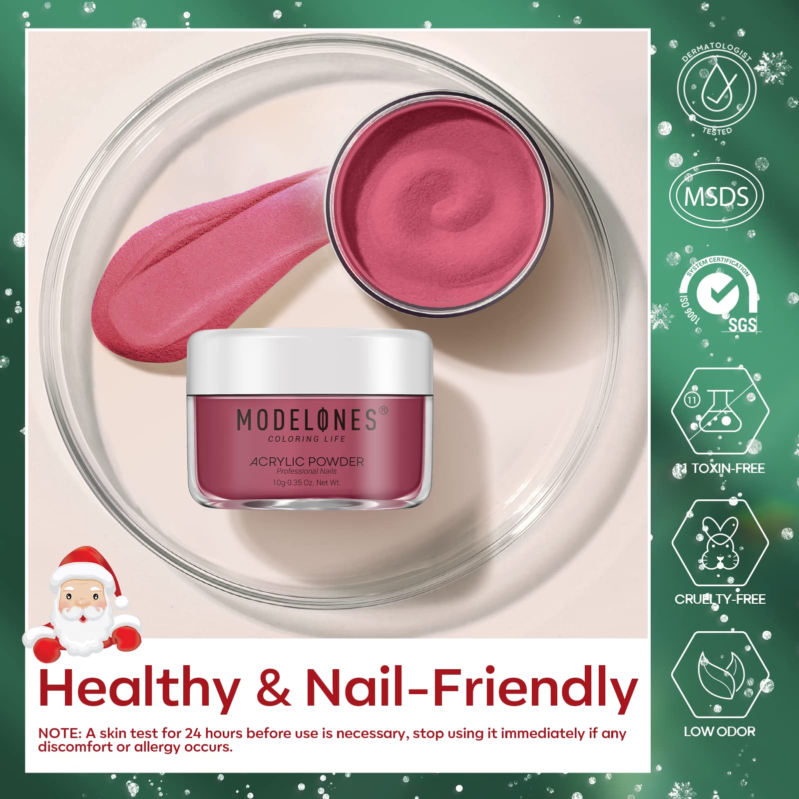 Modelones Christmas Colors Acrylic Powder Kit — 6 Festive Shades (No Lamp Needed)