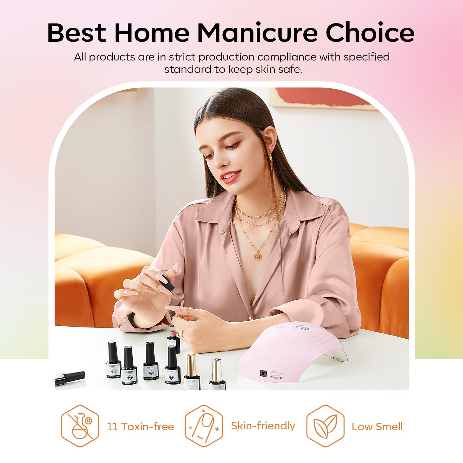 Modelones 32-Piece Gel Nail Polish Set — 28 Colors, No-Wipe Base Coat, Glitter & Matte/Glossy Top Coats, Soak-Off LED Kit