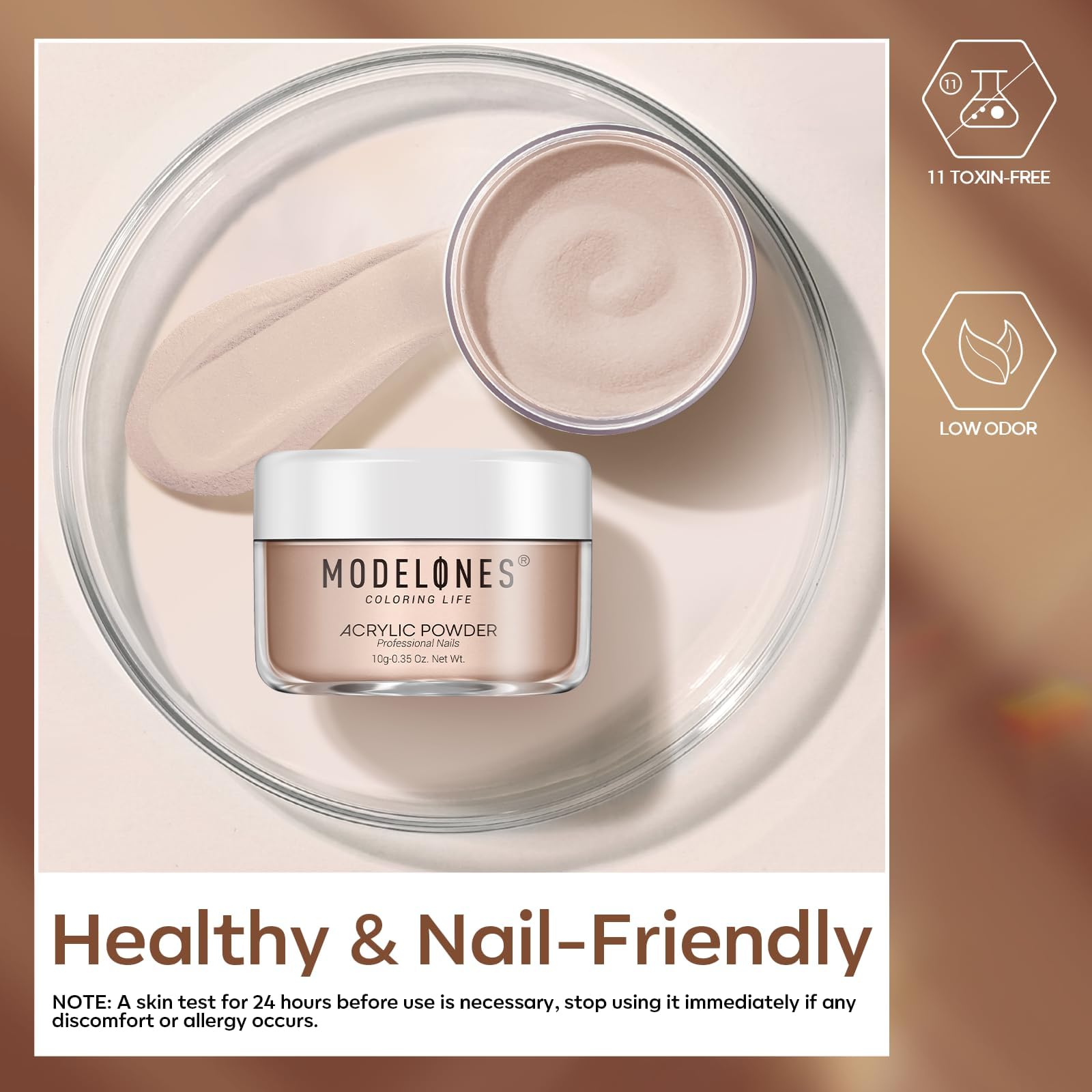 Modelones Nude Acrylic Powder Kit – 6 Colors, No Lamp Needed | Salon-Quality Nude Nails