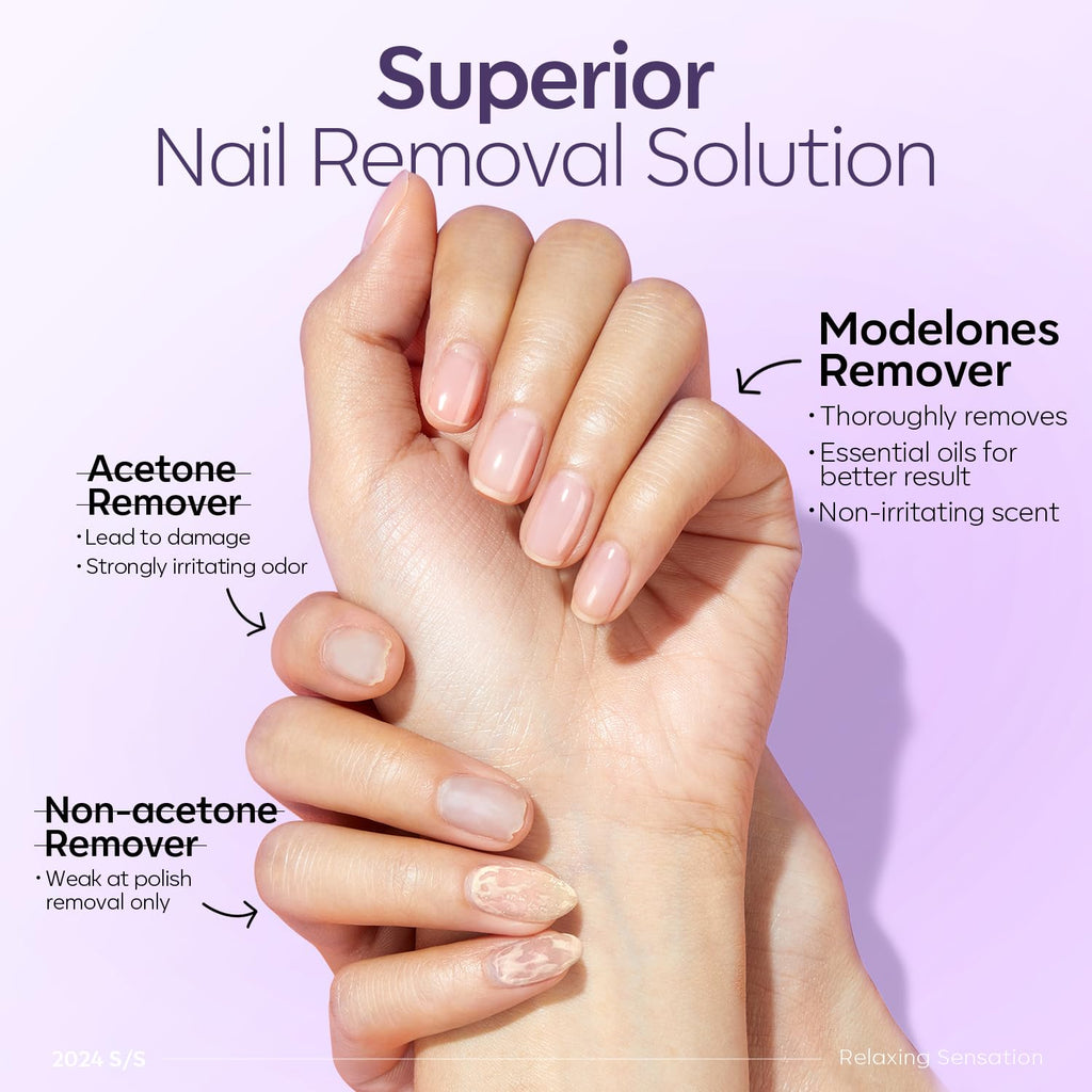 Modelones Acetone Nail Polish Remover with Jojoba Oil – 8 oz Lavender