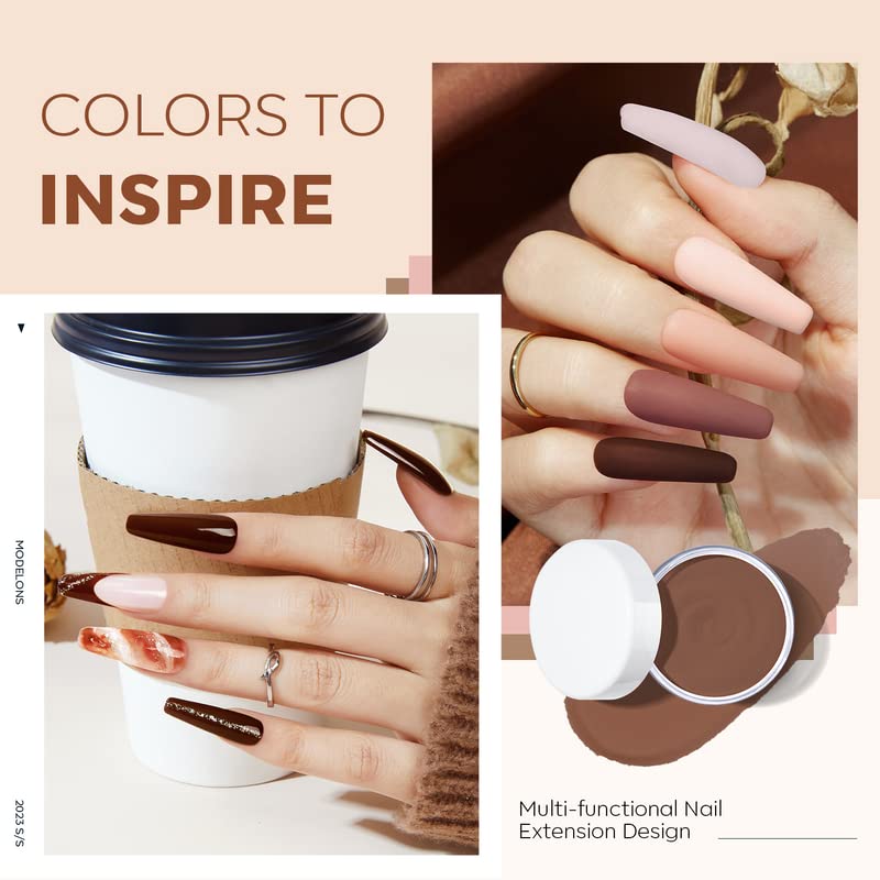 Modelones Acrylic Powder Kit – 6 Nude Colors for Everyday Nails (No Lamp)