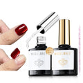 modelones Peel Off Base Coat & Gel Top Coat Set – No-Wipe Top Coat, Easy Peel, 2x10ml, Beginner Nail Art
