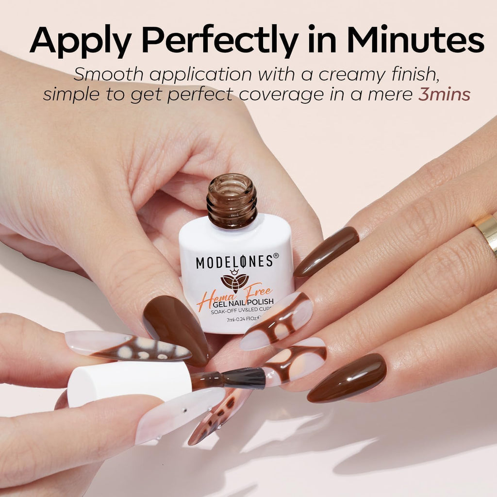 Modelones Hema Free Gel Nail Polish Set — 6 Nude Shades for All Skin Tones