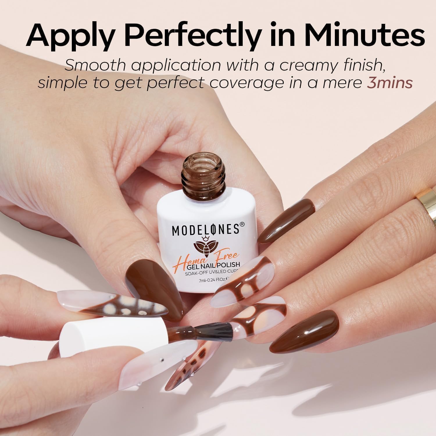 Modelones Hema Free Gel Nail Polish Set — 6 Nude Shades for All Skin Tones